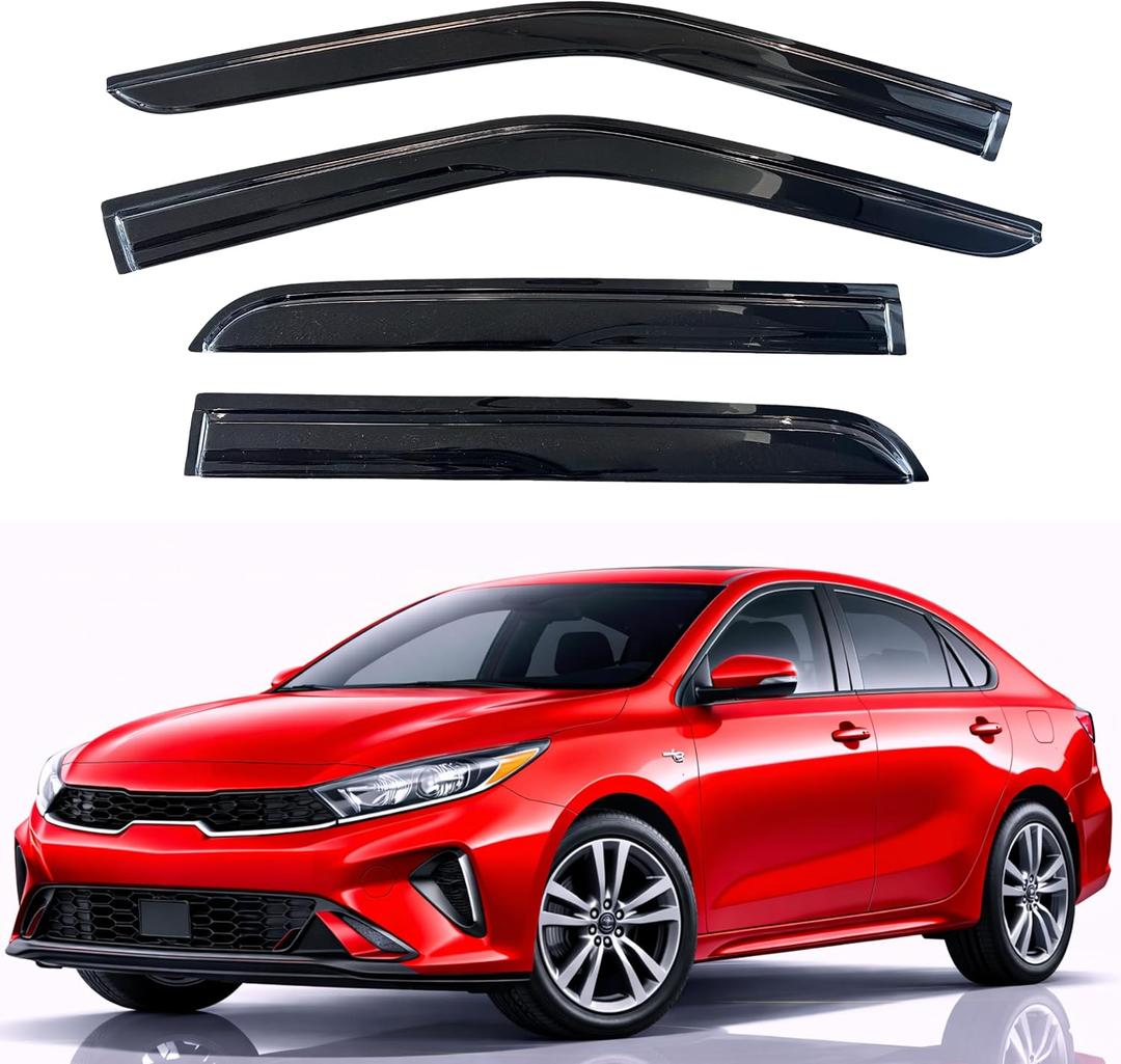 KPY Rain Guards Fit for 2019-2024 Kia Forte, Out-Channel Window Visors Vent Wind Deflectors 4PC, Car Accessories for 19-24 Forte (Excludes Hatchback)