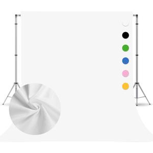 White Photography Backdrop for Photoshoot,Photo Backdrop Curtain,Perfect White Background for Party Portrait Photoshoots Video Studio 8FTx10FT
