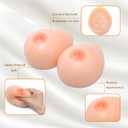 MERSTEYO Silicone Breast Forms Mastectomy Prosthesis For Cosplay Crossdresser Transgender Waterdrop 1 Pair A To II Cup (Beige)