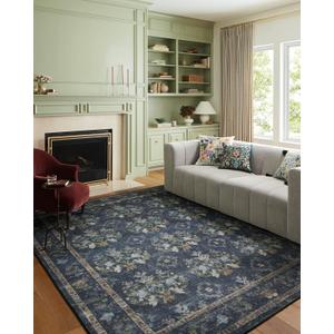 Loloi Rifle Paper Co. Courtyard Collection COU-04 Navy 2'-3" x 3'-9" Oval Accent Rug feat. CloudPile