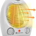 Comfort Zone Electric Fan-Forced Portable Space Heater with Adjustable Thermostat, Overheat Sensor, Tip-Over Switch, & Heat Resistant Housing, Ideal for Home, Bedroom, & Office, 1,500W, CZ40E (White)