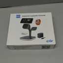 3 in 1 Wireless Charging Station for Apple Magsafe Charger Stand, Magnetic Wireless Charger Station for iPhone 17 Air 16 15 14 13 12 Series, Apple Watch Series 1-10, AirPods with LED and Adapter (black)