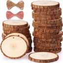 Fuyit Natural Wood Slices 30 Pcs 2.4-2.8 Inches Craft Wood Kit Unfinished Predrilled with Hole Wooden Circles Tree Slices for Arts and Crafts Christmas Ornaments DIY Crafts