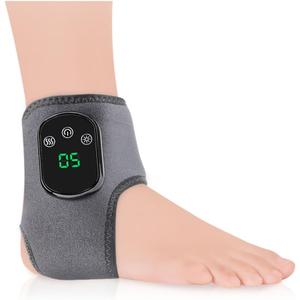 Cordless Ankle Massager for Relaxation,3 Vibration Modes and 5 Heat Levels Foot Triple Method Massager, Vibrate Massage Ankle Brace, Rechargeable & Portable Design, Auto Shut Off