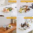 11"x14" Clear Acrylic Serving Tray with Golden Handles, Sturdy Huge Capacity Acrylic Tray for Coffee, Juice, Kitchen and Desk Organizer (11"x14")