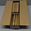 PORTRES Gold Heavy Duty Curtain Rods for Windows 66 to 120 Inches Adjustable Length 1" Diameter Brass Curtain Rod with Modern Decorative Finials for Outdoor Bedroom Kitchen Living Room