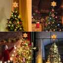 Brizled Christmas Snowflake Tree Topper, 9.25in Lighted Christmas Treetop with 20 Warm White Lights, 120V UL Certified Plug in Christmas Tree Top Star for Xmas Tree Indoor Party Home Office Decoration