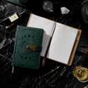 ZXHQ Lock Journal with Pen, A5 240 Pages Diary with Lock, Brown Edge, Refillable, Leather Hardcover (8.5  5.9inch) Dark Green