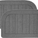 BEQHAUSE 30x18 Inch Kitchen Rug Mats 2pcs, Durable Anti-Slip Absorbent Dirt-Resistant Kitchen Rug Set Pet Mat Machine Washable (Grey) 