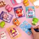 Budbof Valentines Day Gifts for Kids 24PCS Animal Squishy Toys, Slow Rising Stress Relief Toys, Goodie Bag Stuffers, Party Favors for Classroom Prizes