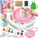 Pottery Wheel for Kids Complete DIY Pottery Painting Kit, Arts and Crafts for Kids Ages 8-12 with 3 Air-Dry Clay Packs and Tools, Unicorn Art Supplies Toys Birthday Gift for Boys Girls 6+ Years Old