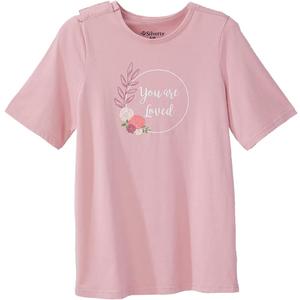 Womens Open-Back Adaptive No-Peek Graphic-Tee (X-Large, You Are Loved)