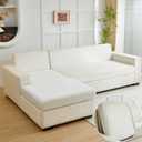 Couch Cushion Covers for Sofa Couch Covers Wear-Resistant Universal Sofa Cover Washable Stretch for Sectional Slipcovers (Texture-Cream White, Chaise Cover)