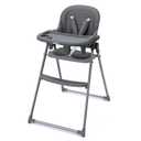 Foldable High Chair for Infants & Toddlers, Adjustable 3-Position Dishwasher-Safe Tray, 5-Point Safety Harness, Space-Saving Design for Dining & Mealtime, Gray
