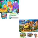 Jumbo Floor Puzzle for Kids,48 Piece Waterfall Dinosaur Large Jigsaw Puzzles, Fun Preschool Educational Toy for Toddlers Ages 3-5,Easter Gift for Boy Girl Ages 4-8