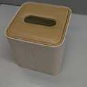 Cretkhp Square Linen Tissue Box Cover with Magnetic Closure, Modern PU Leather Tissue Box Holder for Bathroom Vanity Countertop Night Stands Bedroom Office Desk, Stylish Cube Tissue Holder (Linen)