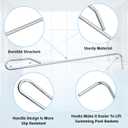 2 x 16'' Pool Skimmer Basket Hook Tool-Skimmer Basket Handle for Cleaning Swimming Pools & Protecting Hands,Knee,Back