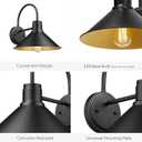Exterior Barn Light, Outdoor Wall Lights for House, Front Porch Outdoor Wall Lighting Fixture, Modern Farmhouse Outside Sconce Lightin (Black, 1 Pack)