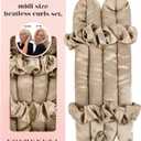 Midi Heatless Curls Overnight Hair Curlers to Sleep in Small Hair Rollers for Short Medium Hair No Heat Overnight Curls, Soft Satin Flexi Rods Heatless Curling Rod Set Styling Tools for Women (0.98" MIDI, Oat)