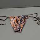 Verdusa Women's 2 Piece Metallic Backless Halter Tie Back Bikini Sets Leopard Print Swimsuit (Large, Sliver and Beige)