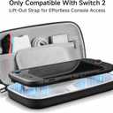 2 x Carrying Case (2025) for Switch 2, Slim Hard Shell Protective Travel Case with Black Spider Design, Game Card Storage, Fits Console with Attached Controllers, for Teen and Adult Gamers