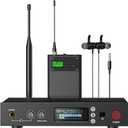 Riworal Wireless in Ear Monitor System UHF Channels Auto Scan Frequency Wireless Earphone Ransmitter and Bodypacks Monitoringwith 262ft for Stage,Monitoring