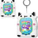 BEARDDO Silicone Case Compatible with Tamagotchi Uni Case, Cute Cartoon White Cow Virtual Pet Game Machine Protector Cover for Tamagotchi Uni Accessories with Ring Lanyard (White Cow)
