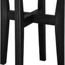Plant Stand, Adjustable Indoor Mid Century Wood Flower Pot Holder, Fits 6-12 Inch Pots (Chamfered Black)