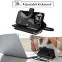 Argyle Wallet Case for Google Pixel 9/9 Pro 5G with Wrist Strap Shoulder Strap, 9+ Card Slots Zipper Purse Luxury PU Leather Stand Checkered Cell Phone Cover for Pixel9 9Pro Nine Black