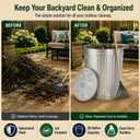Gardenised Round Galvanized Steel, 26 Gallon Trash Can with Lid - Durable Metal Bucket for Backyard, Lawn, Garden and Yard Use - Weather-Resistant Garbage Can for Indoor and Outdoor, 28-inch