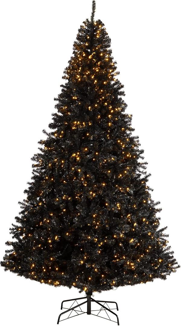 Nearly Natural 10ft. Black Artificial Christmas Tree with 950 Clear LED Lights and 3056 Tips