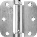 Amazon Basics Self-Closing Door Hinge, 3.5 Inch x 3.5 Inch, 1 Piece, Satin Nickel