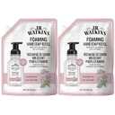 J.R. Watkins Foaming Hand Soap Refill, Moisturizing Foam Hand Wash, Formulated with Plant-Based Cleansers, Alcohol-Free, Cruelty-Free, Rosewater, 28 fl oz, 2 Pack