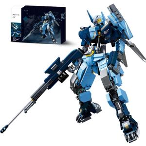 Sluban Mech Building Set,Robot Mecha Building Kit with Two Interchangeable Weapons for Adults, Compatible with Lego Mech Set, 752PCS (Blue)