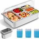 Countertop Food Serving Display Container, Cold Food Buffet Server, Salad Bar Buffet Station for Home & Cold Serving Trays for Parties, Restaurant or Kitchen (9 Pans 3 Sizes)