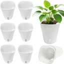 TCBWFY 4 Inch Self Watering Pots for Indoor Plants,8 Sets Self Watering Planter Pots with Visual Water Level Window and Multiple Vents,Self Watering Plant Pot for All House Plants,Flowers,Herbs