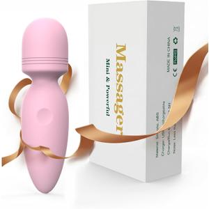 Fuwyiy Mini Massager Tools,Small Waterproof Cordless Handheld Massager with 10 Vibration Modes, Personal Handheld Massager for Back(Pink)