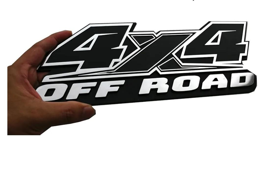 1Pc 4X4 Off Road Emblems Decal Stickers Auto Decoration Accessories 3D Badge Replacemen for F-150 F-250 F-350 Tacoma Tundra Ram Silverado Truck Pickup (Chrome)