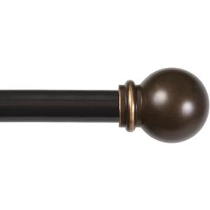 Kenney Chelsea Ball End Window Curtain Rod, Adjustable 28-48 Inch Extendable Rod Set, Oil Rubbed Bronze