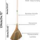 BMart Home Natural Whisk Broom Vietnamese Straw Soft Broom for Indoor-Outdoor Cleaning, Yard, Sofa, Car Hood, Decoration, 54.72-Inch Long (Natural Handle)