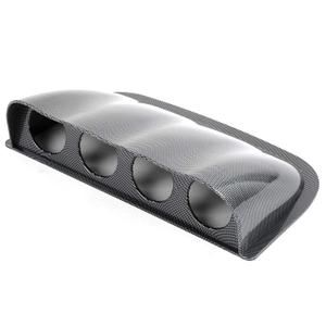 Carbon Fiber Gauge Cluster, Universal 4-Hole Gauge Mount Holder Quadruple Dash Meter Pod Instrument Panel Cover