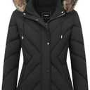 Women's Winter Coat Long Puffer Jacket - Waterproof Warm Thickened Snow Coat for Women (X-Large, Black)