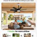 28 Inch Socket Fan Light with Remote Control, Screw in E26/E27 Ceiling Fan with LED Light, 3000-6000K Dimmable Color Temp, 6 Speeds, Timer, for Bedroom Kitchen Living Room Garage, Black, Medium