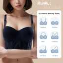 Women Longline Strapless Push Up Full Coverage Underwire Deep Cup Smoothing Bra (Chocolate Brown)