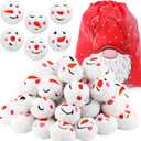 Zubebe 72 Pieces Snowball Fun Set Snowmen Balls Fake Cute Fight Smile Face Snowball with a Bag for Indoor Winter Adults Snowmen Ball Fight Christmas Party Decor, 6 Style(2 Inch,Cute)