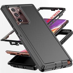 for Note 20 Ultra Case,[Military Grade] 3 in 1 Full Body Shockproof Dust/Drop Proof Heavy Duty Protection Cover,for Samsung Galaxy Note 20 Ultra 6.9 Inch,Black