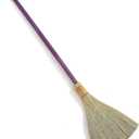 Vietnamese Straw Soft Broom - Sweeping Broom with Purple Wooden Handle for Cleaning, Decoration, Wedding with 45.28inch Length