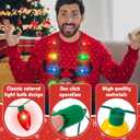 Blowata Christmas Light Necklace, 3PCS Christmas Necklace with 3 Flash Modes, Colorful Xmas Light up Decorations for Christmas Necklaces Party Favors Festival Party Supplies Ugly Sweater Decor