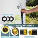 garden hose, non-extendable and ultra-lightweight 25 ft, equipped with 10-function nozzle. Kink-free, sturdy, flexible, and wear-resistant, suitable for use in yards, lawns, and outdoors (25 FT)