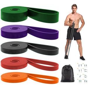 4 Resistance Bands, Pull Up Bands, Exercise Workout Bands for Working Out, Pull Up Assistance Bands Set for Men & Women, Body Stretching, Physical Therapy, Muscle Training